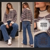 Sweter we wzory z półgolfem